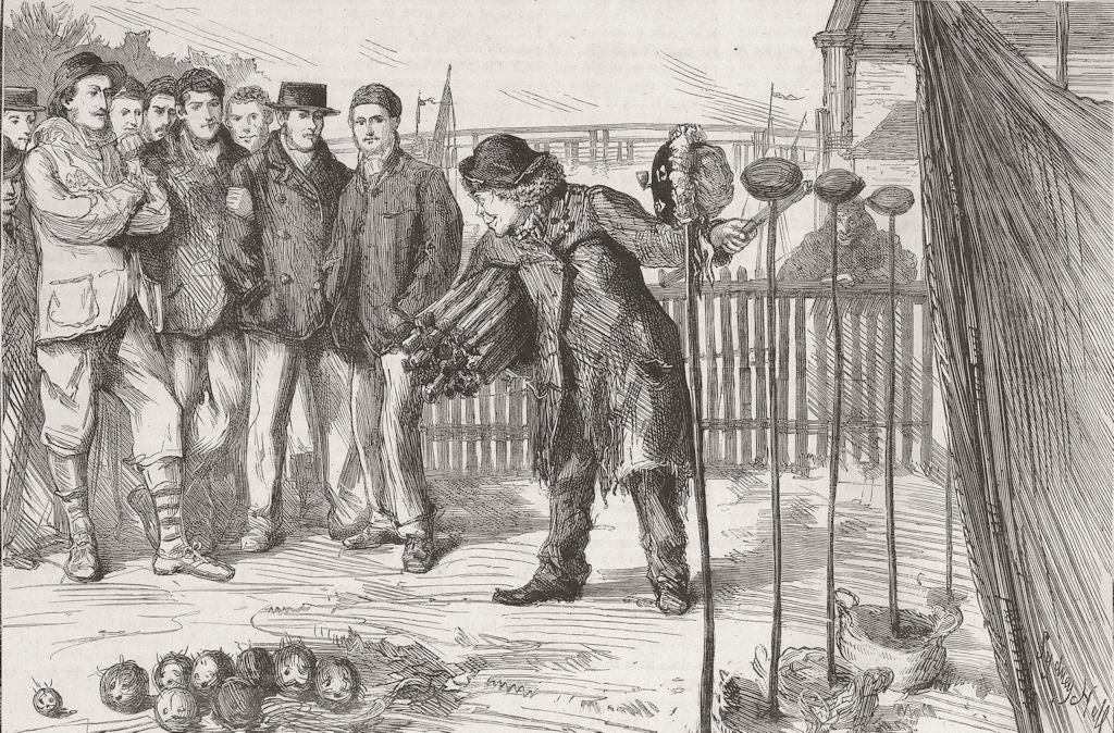 LONDON. Oxbridge boat race. Leisure hour-Bank, Putney 1873 old antique print